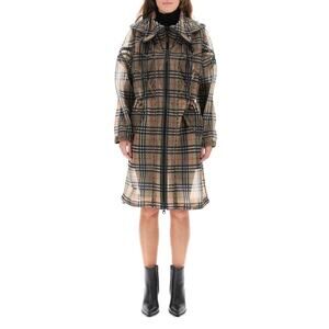 Burberry Nova Check Mesh Plaid Transparent Long Jacket